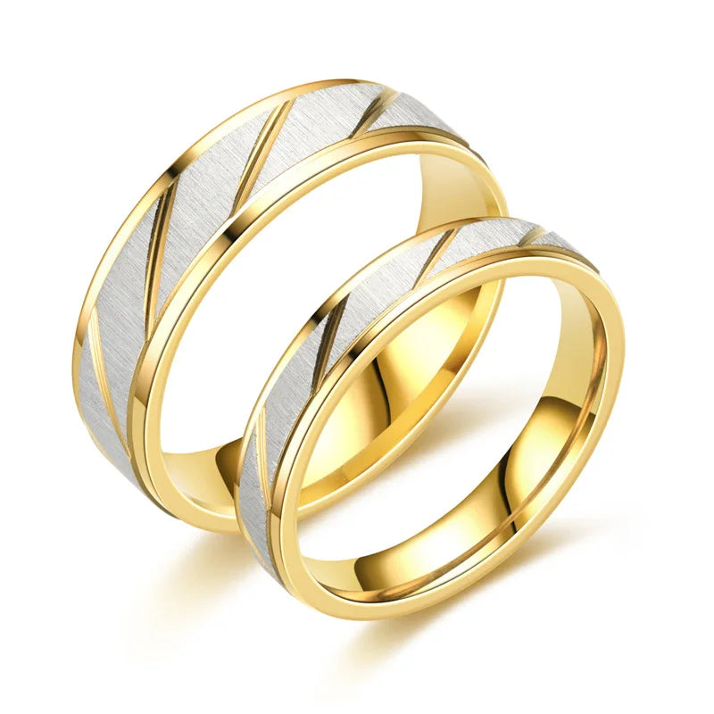 Gold Wave Titanium Stainless Steel Ring