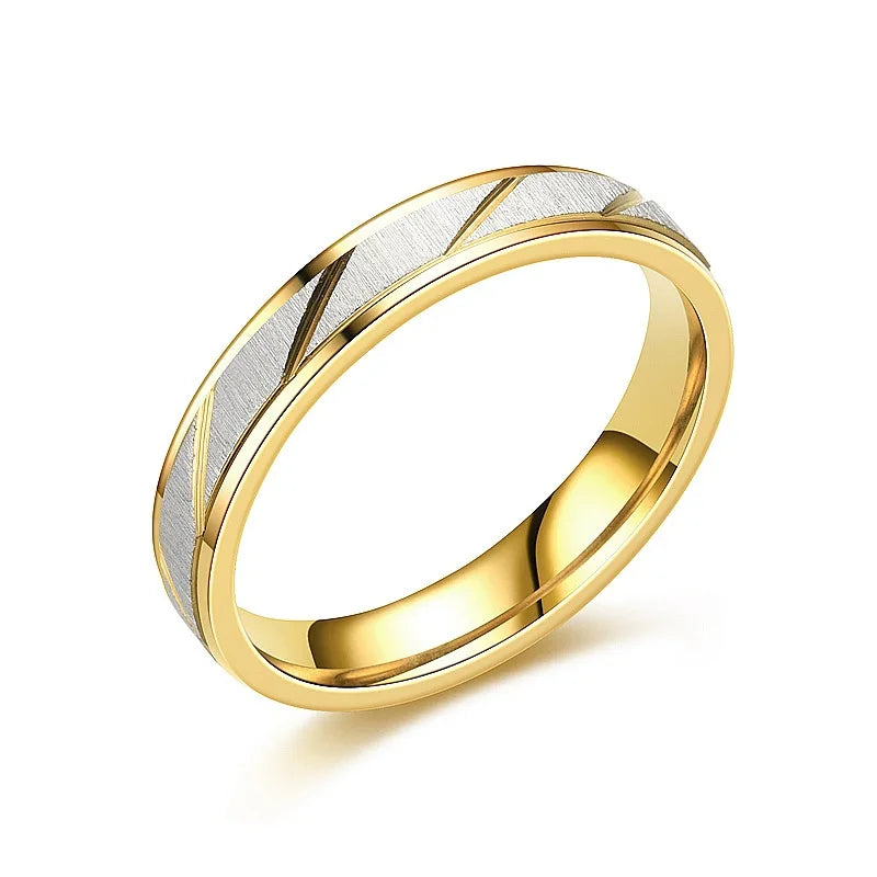 Gold Wave Titanium Stainless Steel Ring