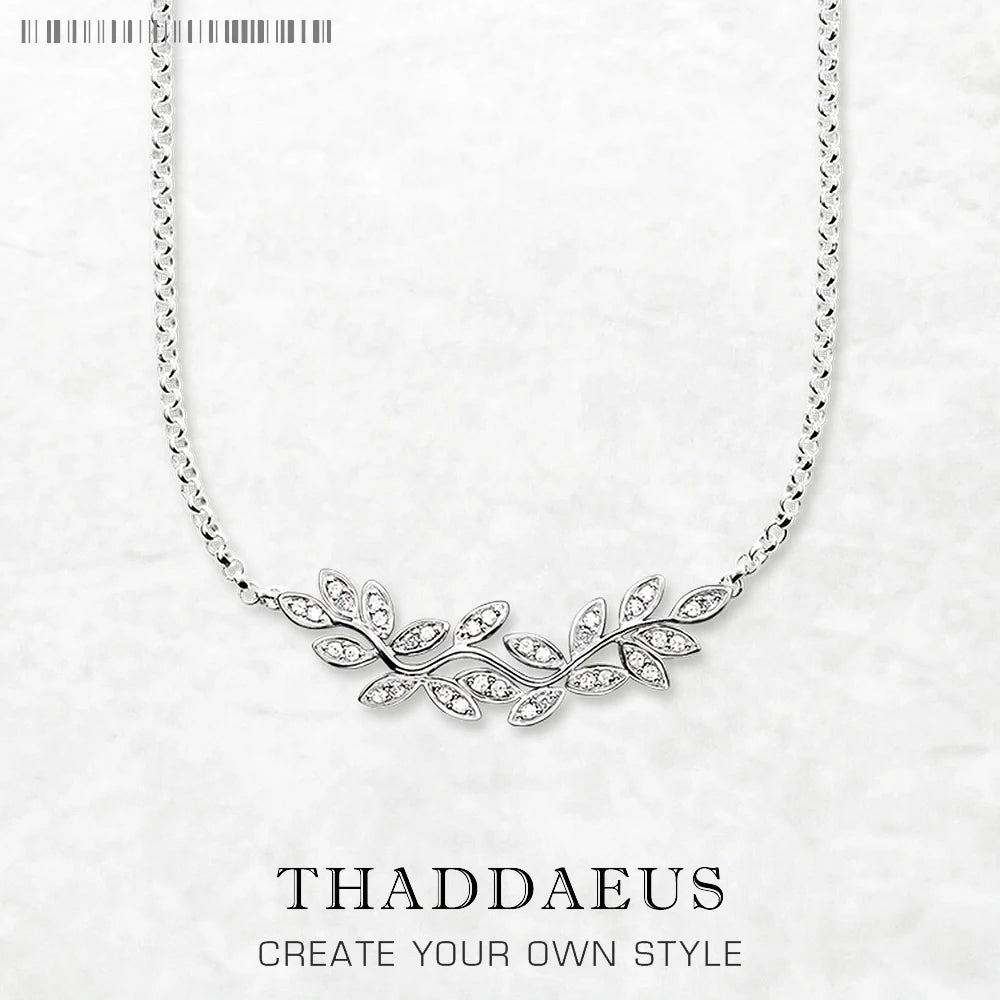 Crowned Silver Leaf Necklace