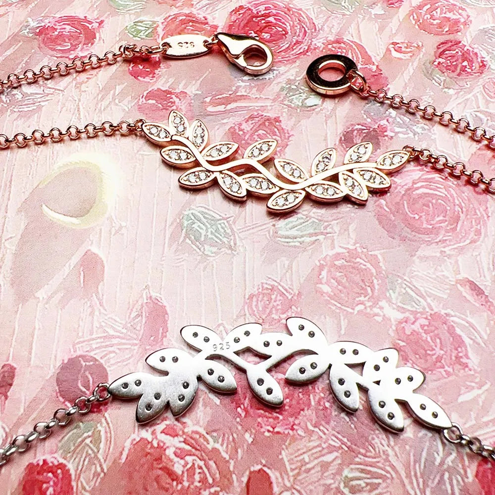 Crowned Silver Leaf Necklace