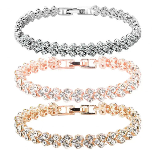 Crowned Elegance Women’s Rhinestone Bracelet