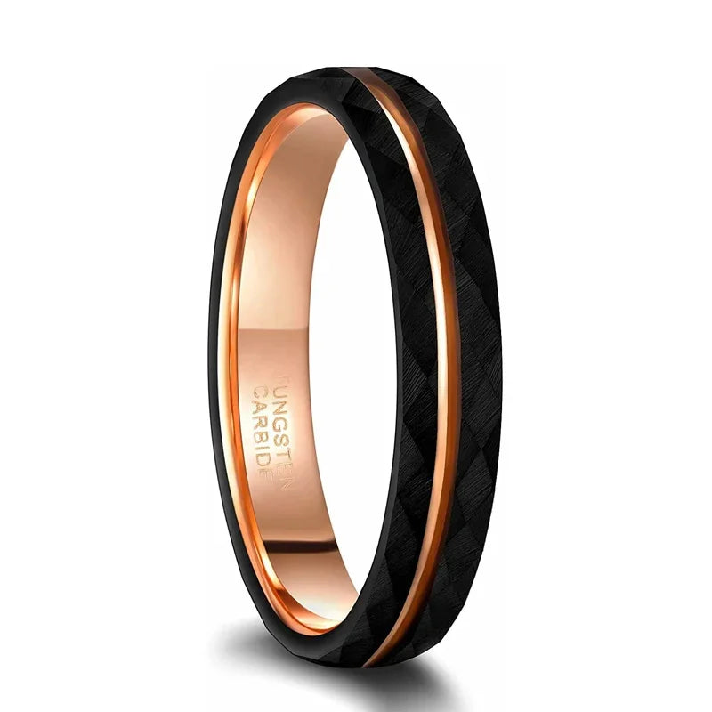 Hammered Black Tungsten Ring