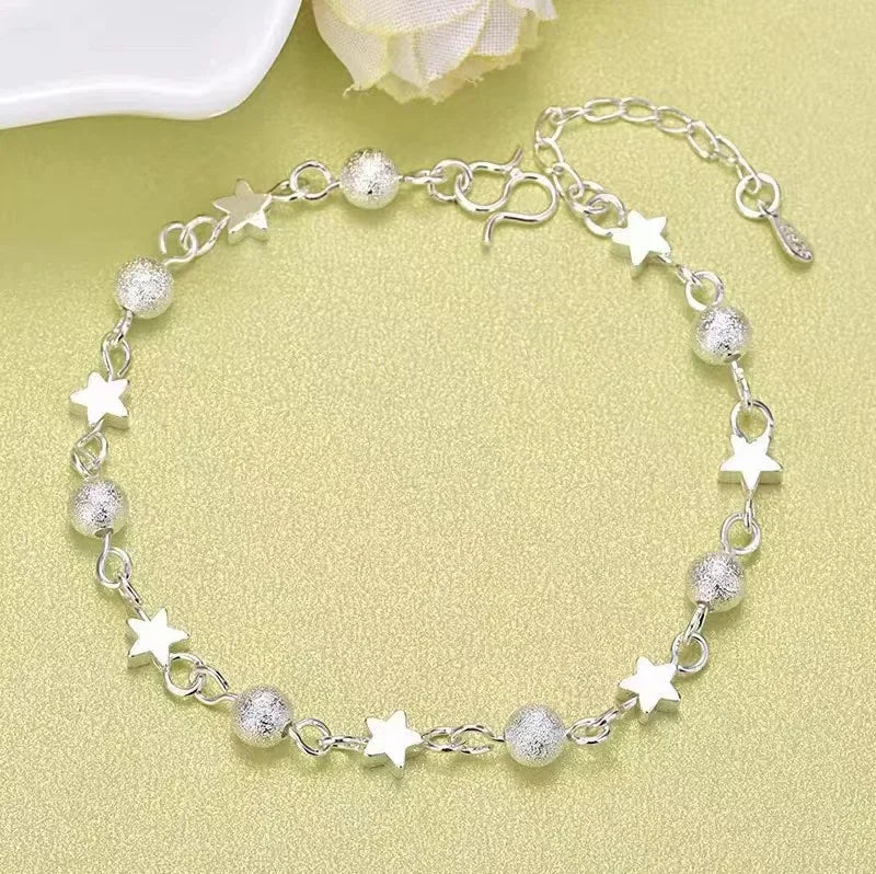 Luxury 925 Sterling Silver Heart Zircon Bracelet