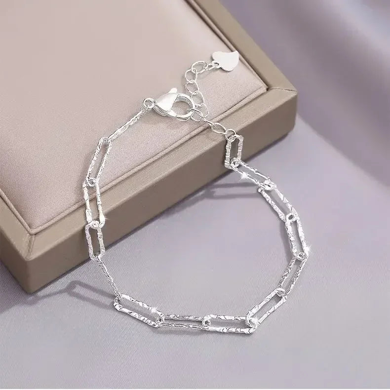 Luxury 925 Sterling Silver Heart Zircon Bracelet