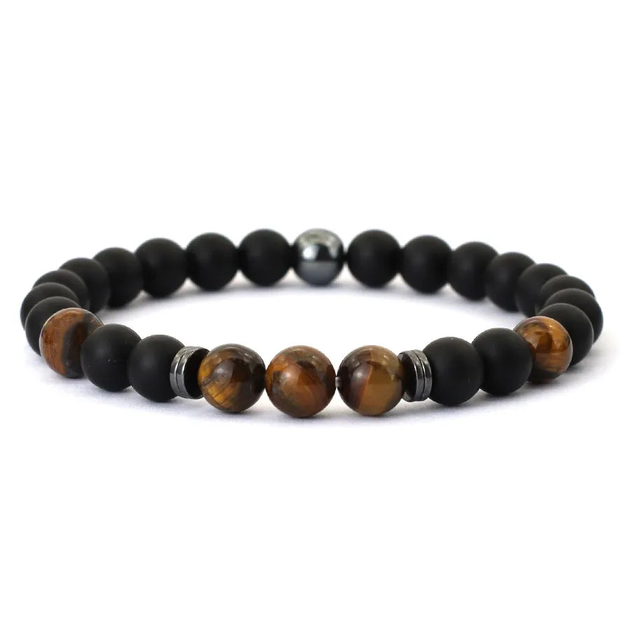 Handmade Onyx & Tiger Eye Bracelet